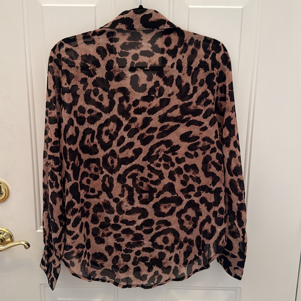 Leopard Print Button-Up Blouse - Picture 10 of 13